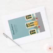 ホリデークリスマスポルトガルフェスティバルハウス 長方形シール (封筒)