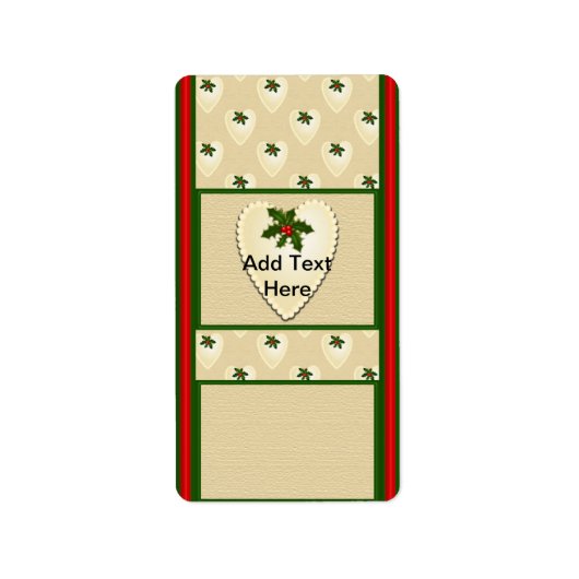 ホリデークリスマスミニチュアキャンディバーラッパー ラベル (正面)