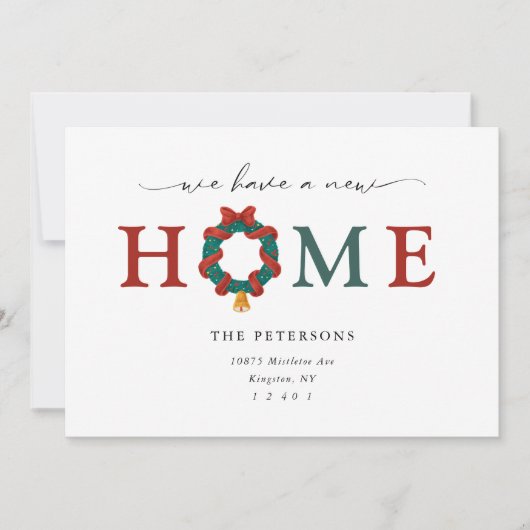 ホリデークリスマスムービングのための新しいホーム 案内状 (正面)