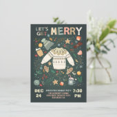 ホリデークリスマスメリーパーティーセーターをゲット 招待状 (スタンド正面)