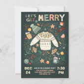 ホリデークリスマスメリーパーティーセーターをゲット 招待状 (正面)