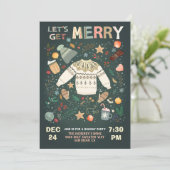 ホリデークリスマスメリーパーティーセーターをゲット 招待状 (スタンド正面)
