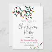 ホリデークリスマスライトクリスマスパーティー招待状 招待状 (正面)