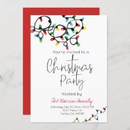 ホリデークリスマスライトクリスマスパーティー招待状 招待状