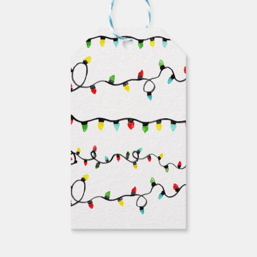 ホリデークリスマスライトシンプルラベル ギフトタグ (裏面)