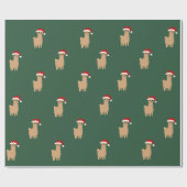 ホリデークリスマスラマパターンすてきおもしろい ラッピングペーパー (フラット)