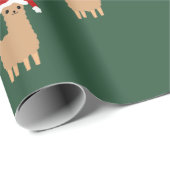 ホリデークリスマスラマパターンすてきおもしろい ラッピングペーパー (ロールコーナー)