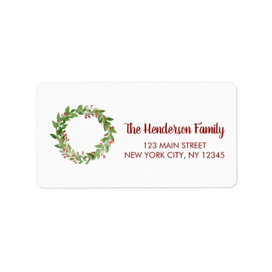 ホリデークリスマスリースウィズピネコン ラベル (正面)