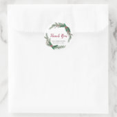 ホリデークリスマスリースブライダルシャワーサンキューユー ラウンドシール (バッグ)