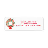 ホリデークリスマスリース差出人住所 ラベル (正面)