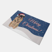 ホリデークリスマスレオンベルガー ドアマット (アングル)