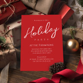 ホリデークリスマスレッドグリーンクラシック格子模様 招待状