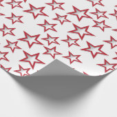 ホリデークリスマスレッドスターズパターン ラッピングペーパー (角)