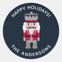 ホリデークリスマスレッドブラックナツクラッカーステッカー