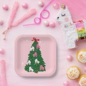 ホリデークリスマスローラースケートで滑るクリスマススケート ペーパープレート (パーティー)