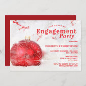 ホリデークリスマス婚約パーティ 招待状 (正面/裏面)