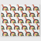 ホリデークリスマス小妖精や小人ハットレインボーギフト ラッピングペーパー (フラット)