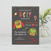 ホリデークリスマス醜いセーカスタマイズター 招待状 (スタンド正面)