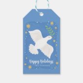 ホリデークリスマス 鳩 手描き ギフトタグ (正面)