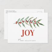 ホリデークリスマスJOYウィンターベリー ポストカード (正面/裏面)