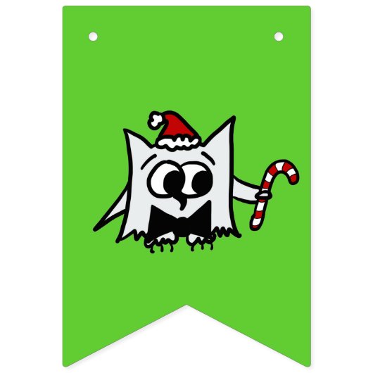 ホリデークリッター付き明るいクリスマスバナー バンティングフラッグ (第1の旗)