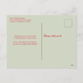 ホリデーグエレガントリーンスノーフレーククラシックの写真1枚 シーズンポストカード (裏面)