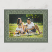 ホリデーグエレガントリーンスノーフレーククラシックの写真1枚 シーズンポストカード (正面)