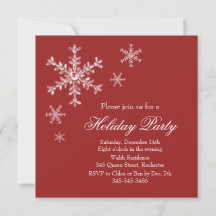 ホリデーグラマーパーティの招待状（赤）