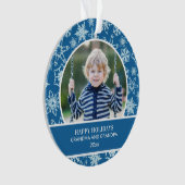 ホリデーグランドパブルーホワイトスノーフレーク オーナメント (正面)