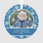 ホリデーグランドパブルーホワイトスノーフレーク オーナメント (裏面)