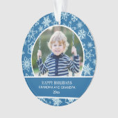 ホリデーグランドパブルーホワイトスノーフレーク オーナメント (正面)