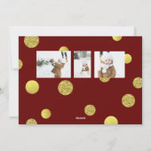 ホリデーグリッターフォトカード-ゴールデンドットレッド シーズンカード (裏面)
