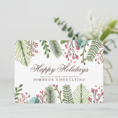 ホリデーグリーティングウォーターカラーホリー葉 シーズンカード (スタンド正面)