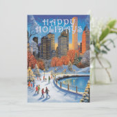 ホリデーグリーティングカードシティパークウィンタースケートで滑る シーズンカード (スタンド正面)
