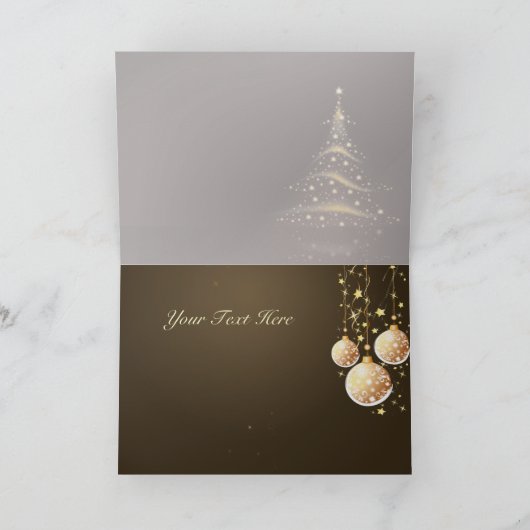 ホリデーグリーティングカード、クリスマスツリー+オーナメント シーズンカード (内部)