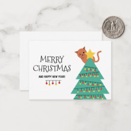 ホリデーグリーティングキャット オーダーメイド クリスマスカード ノートカード
