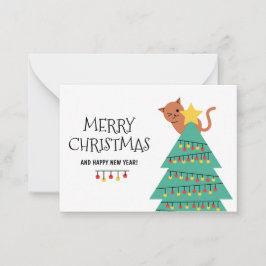 ホリデーグリーティングキャット オーダーメイド クリスマスカード ノートカード