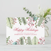 ホリデーグリーティングズウォーターカラーホリー シーズンカード (スタンド正面)