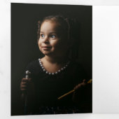 ホリデーグリーティングタイポグラフィオンプレイドマルチフォト 三つ折りクリスマスカード (内部最初)