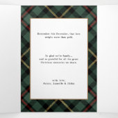 ホリデーグリーティングタイポグラフィオンプレイドマルチフォト 三つ折りクリスマスカード (内部中)