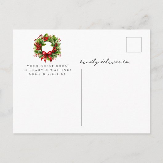 ホリデーグリーティングニューホームドア引越しアナウンス 案内ポストカード (裏面)