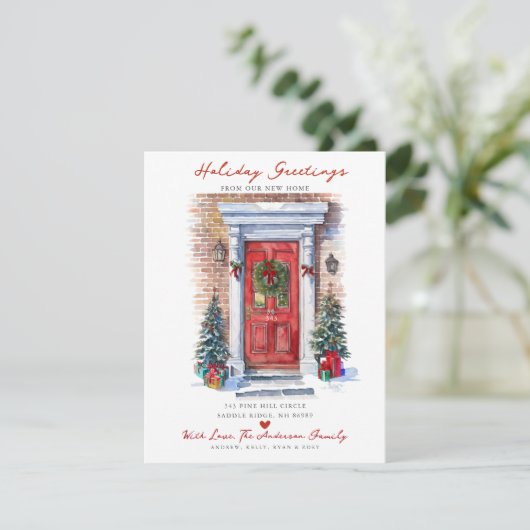 ホリデーグリーティングニューホームドア引越しアナウンス 案内状 (スタンド正面)
