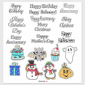 ホリデーグリーティングハロウィーン、クリスマス、誕生日 シール (シート)