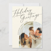 ホリデーグリーティングファミリーファイブフォトクリスマス シーズンカード (正面)