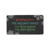 ホリデーグリーティングブラックチャックボード差出人住所 ラベル (正面)