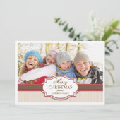 ホリデーグリーティングレッド&タンエレガントフォトカード シーズンカード (スタンド正面)