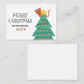 ホリデーグリーティング猫のパーソナライズされたクリスマスカード ノートカード (正面/裏面)