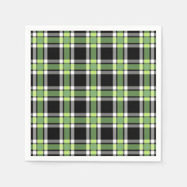 ホリデーグリーンとブラッククリスマスプラモダンイド スタンダードカクテルナプキン