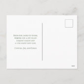 ホリデーグリーンとベルリの写真クリスマス ポストカード (裏面)