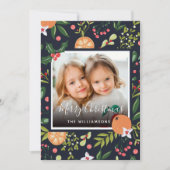 ホリデーグリーンと柑橘系フォトクリスマスカード シーズンカード (正面)
